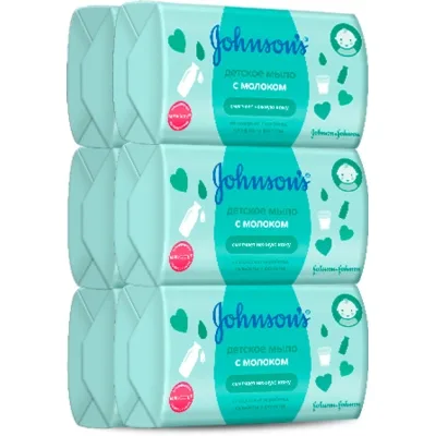 Дитяче мило Johnson’s baby з молоком 90 г х 6 шт. (3574661642826)
