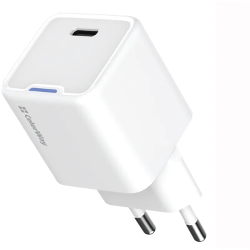 Зарядний пристрій ColorWay C101C GaN Mini 20W PD PPS USB-C white (CW-CHS059PD-WT)