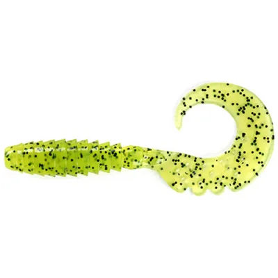 Силікон рибальський FishUP Fancy Grub 1" 055 - Chartreuse/Black (12шт/уп) (1862.02.28)