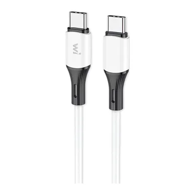 Дата кабель USB-C to USB-C 1.0m 60W silicone white Wibrand (WI.DC/MA1W-CC)