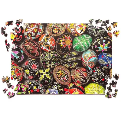 Пазл дерев`яний UkrainianPuzzles Мистецтво писанкарства Віри Манько