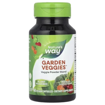 Вітамін Nature's Way Овочева суміш, 900 мг, Garden Veggies, 60 вегетаріанських капсул (NWY-14793)