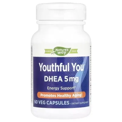 Вітамінно-мінеральний комплекс Nature's Way Дегідроепіандростерон, 5 мг, DHEA, Youthful You, 60 вегетаріанськ (EMT-05006)