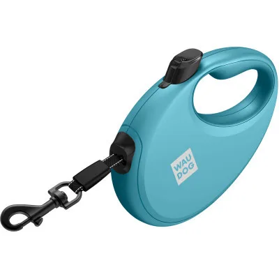 Повідець для собак WAUDOG R-leash з контейнером для пакетів L до 40 кг 5 м блакитний (26292)