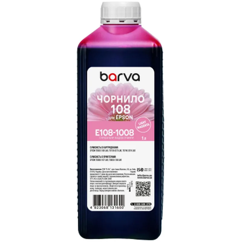 Чорнило Barva Epson 108 1 л, light magenta, special (E108-1008)