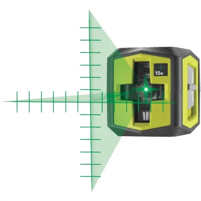 Лазерний нівелір Ryobi RBCLLG2 до 15м ±0.5мм, перехресний зелений, 2хАА 0.4кг (5133005497)