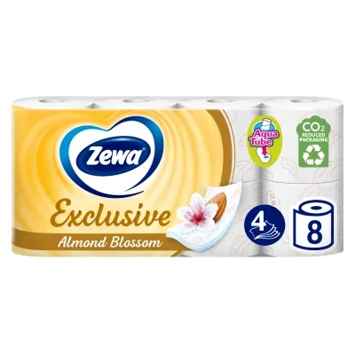 Туалетний папір Zewa Exclusive Мигдальне молочко 4 шари 8 рулонів (7322540837933)