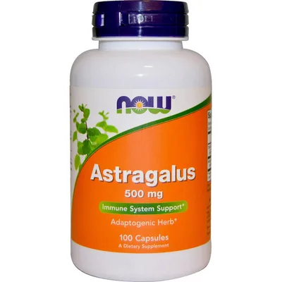 Трави Now Foods Астрагал, Astragalus, 500 мг, 100 капсул (NOW-04605)