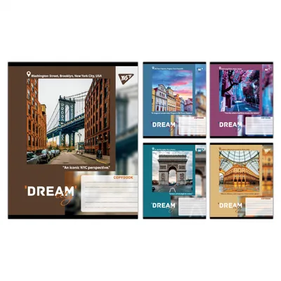 Зошит Yes Dream City А5 96 аркушів лінія (767708) (упаковка 5 шт)