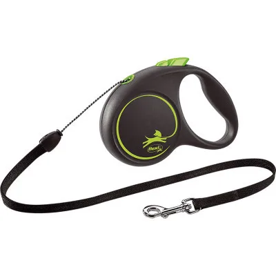 Повідець для собак Flexi Black Design S трос 5 м (зелений) (4000498033326)