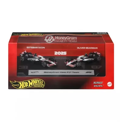 Масштабна модель автомобіля Hot Wheels набір з 2-х колекційних болідів Haas Esteban Ocon та Oliver Bearman Formula 1 (JMM97)