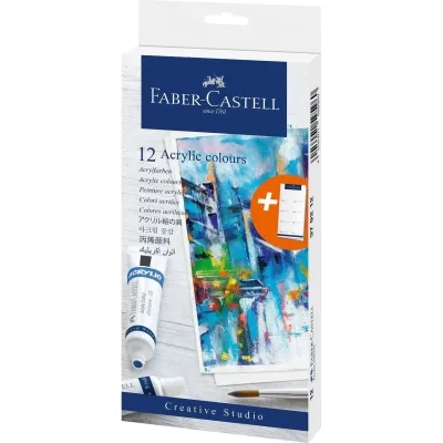 Акрилові фарби Faber-Castell Creative Studio, 12 туб х 20 мл, 12 кольорів (379212) (31794)