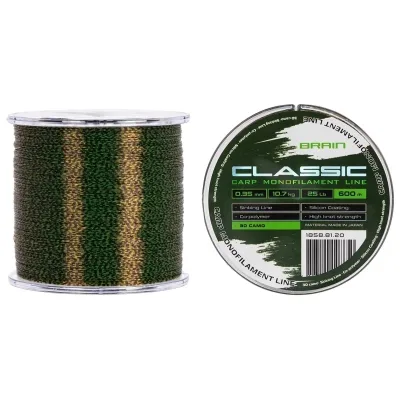 Волосінь Brain Classic Carp Line 3D (camo) 600m 0.35mm 25lb 10.7kg (1858.81.20)