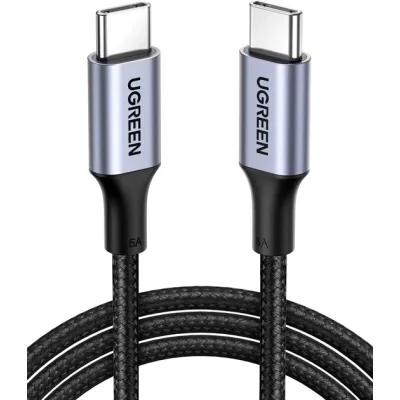 Дата кабель USB-C to USB-C 1.0m US316 100W 5A Alum. (Black) Ugreen (70427)