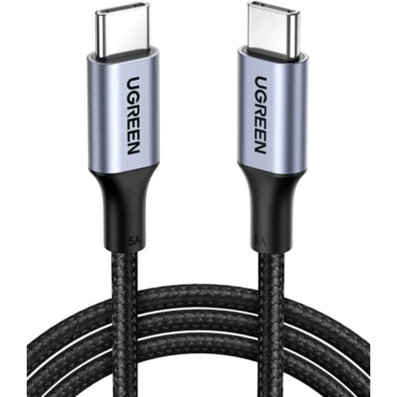 Дата кабель USB-C to USB-C 1.0m US316 100W 5A Alum. (Black) Ugreen (70427)