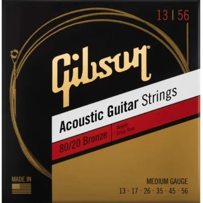 Струни для гітари Gibson SAG-BRW13 80/20 Bronze Acoustic Guitar String Medium (13-56) (231188)