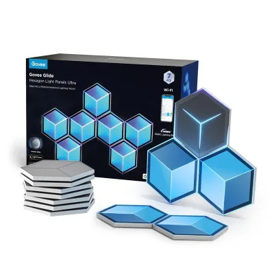 Світильник Govee H606A Glide Hexagon Light, 7шт, RGBIC WI-FI/Bluetooth, Meteor grey (H606AC81)