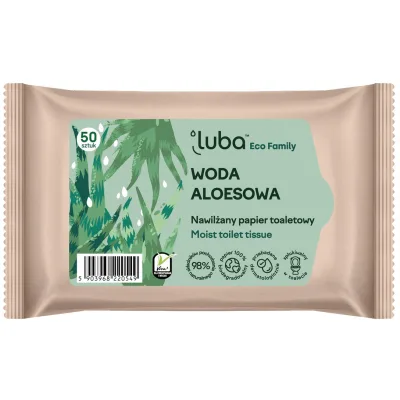 Туалетний папір Luba Eco Family Зволожений з алое вера 50 шт. (5903968220549)