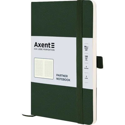Блокнот Axent Partner Soft Skin 125x195 мм 96 аркушів у клітинка Зелений (8616-23-A)