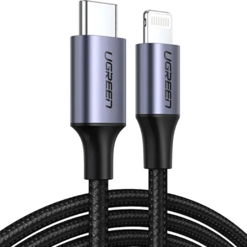 Дата кабель USB-C to Lightning 1.0m 3A 60W US304 black Ugreen (60759)
