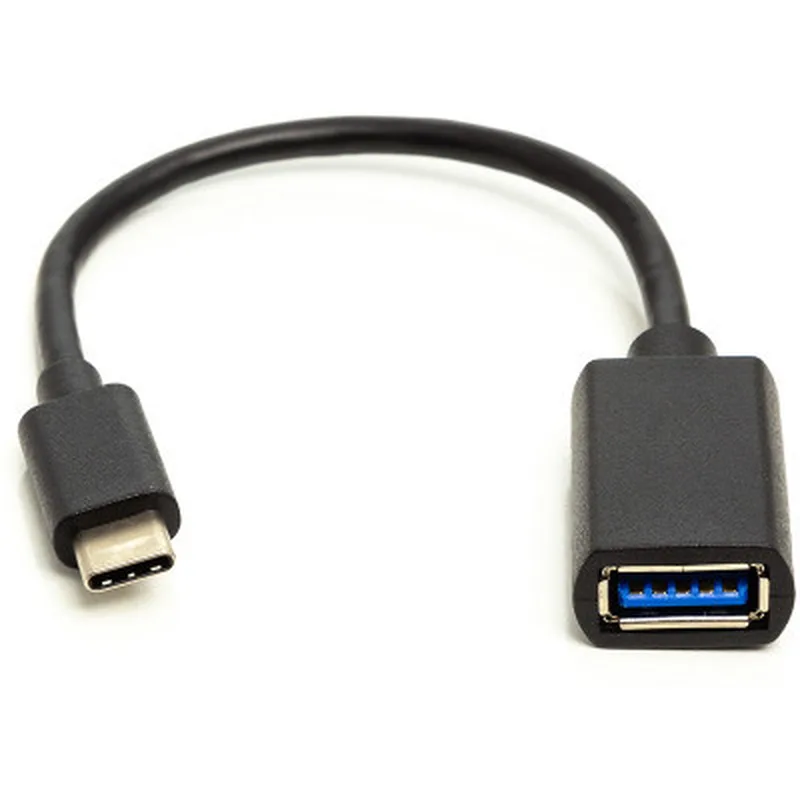 Дата кабель OTG USB 2.0 AF to USB-C 0.1m PowerPlant (CA911837)