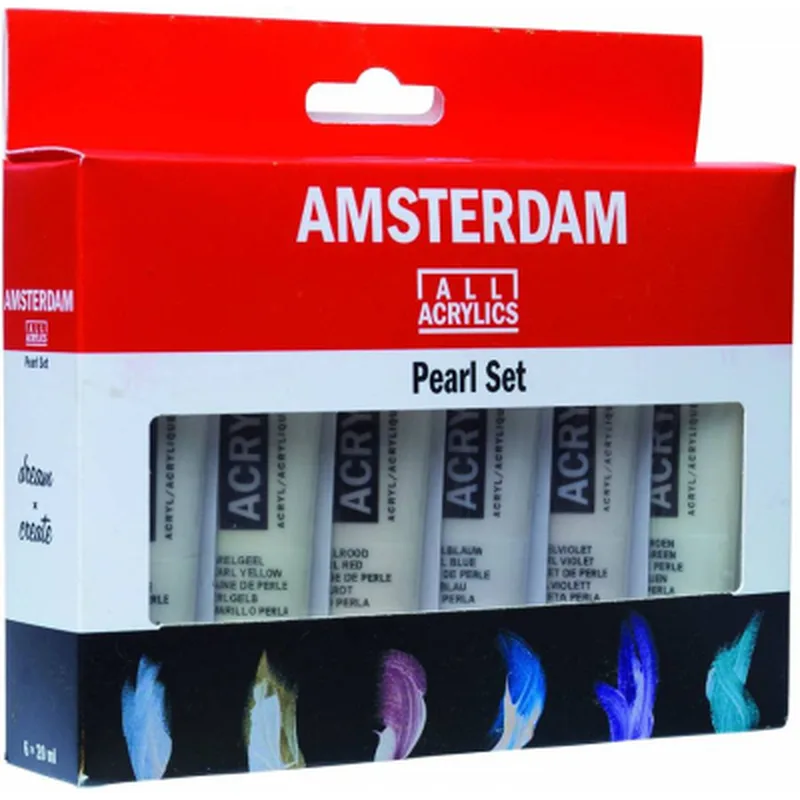 Акрилові фарби Royal Talens Amsterdam Standard 6 перламутрових кольорів по 20 мл (8712079398798)