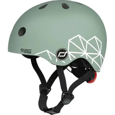 Шолом Scoot&Ride 45-51см , зелений, з ліхтариком (SR-181206-GREENLINES)