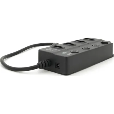 Концентратор Voltronic USB 3.0 to 4xUSB with LED buttons black (YT-3H4A)