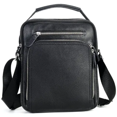 Сумка Vintage Месенджер шкіряна Чорна (20247)