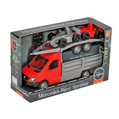 Спецтехніка Tigres Mercedes-Benz Sprinter бортовий з лафетом (червоний) (39669)
