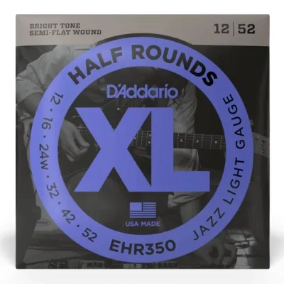 Струни для гітари D'Addario XL Half Rounds Jazz Light (12-52) (EHR350)