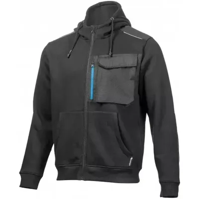Кофта робоча Hoegert THEO HT5K903-S з капюшоном 65% бавовна/35% поліестер чорна, S (48) (HT5K903-S)