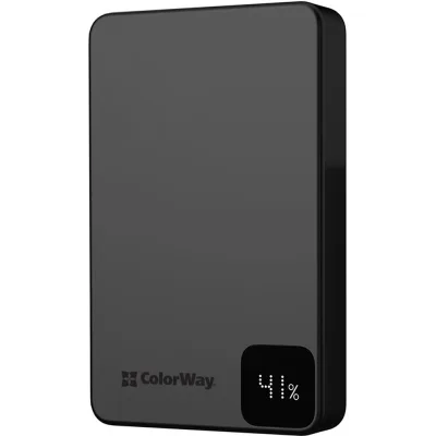 Батарея універсальна ColorWay 10 000 mAh PD/22.5W, 15W MagSafe Black (CW-PB100LPA1BK-WPDD)