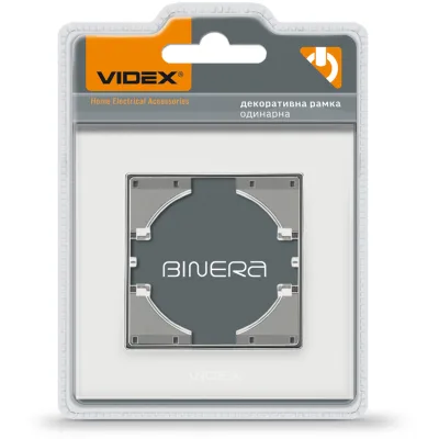 Рамка Videx BINERA біле скло одинарна (VF-BNFRG1H-W)