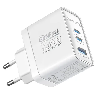 Зарядний пристрій Promate powerport-45 2xUSB-C PD + USB-A QC 45W White (powerport-45.white)