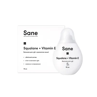 Бальзам для губ Sane Squalane + Vitamin E Живильний З ароматом вишні 15 мл (4820266831943)