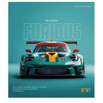 Зошит Школярик Cars posters 96 аркушів клітинка (096-3572K) (упаковка 5 шт)