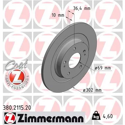Гальмівний диск ZIMMERMANN 380.2115.20