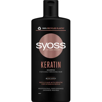Шампунь Syoss Keratin з Блакитним Лотосом для ламкого волосся 440 мл (9000101277050)