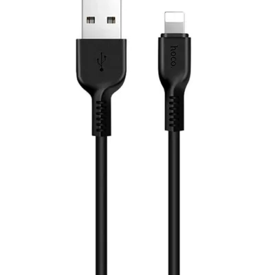 Дата кабель USB 2.0 AM to Lightning 2.0m 2A X20 black HOCO (6957531068860)