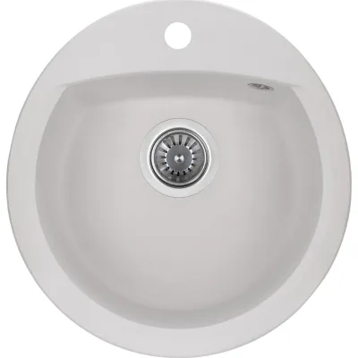 Мийка кухонна GRANADO RONDA white з сифоном (470*490mm.) (gr2205)