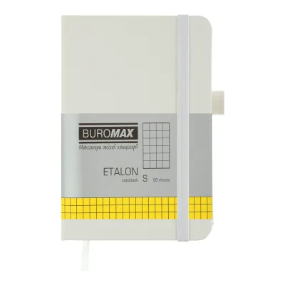 Книга записна Buromax ETALON 95 х 140 мм, 96 аркушів, клітинка, білий (BM.296160-12)