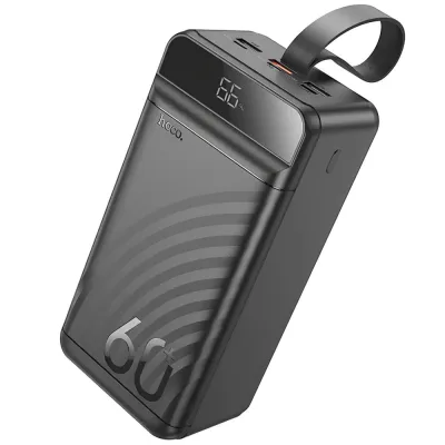 Батарея універсальна HOCO 60000mAh Element PD/20W, QC/22.5W, LED Lamp, Black (J123C / 714736)