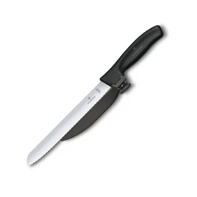 Кухонний ніж Victorinox SwissClassic DUX 21 см Serrated Black (6.8663.21)