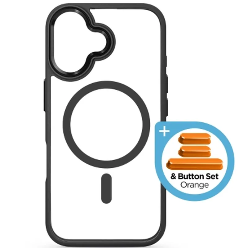 Чохол до мобільного телефона Armorstandart Unit MagCase Apple iPhone 17 Black + Orange Button Set (ARM90579)