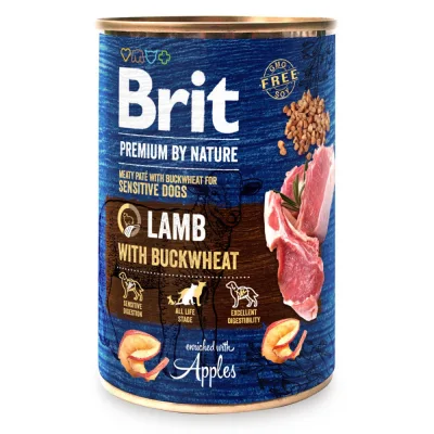 Вологий корм для собак Brit Premium by Nature з ягням (8595602561858)