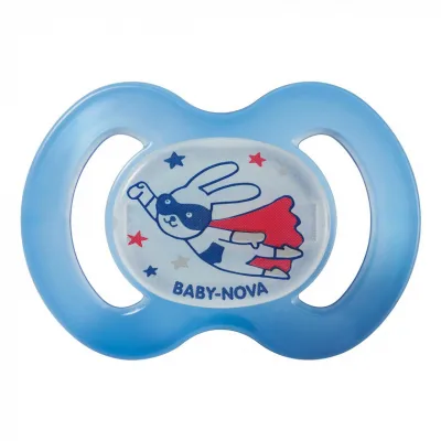 Пустушка Baby-Nova Superhero нічна 6-18 міс. блакитна (3962484)