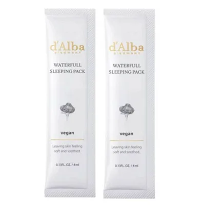 Маска для обличчя D'Alba Waterfull Vegan Sleeping Pack 2 х 4 мл (8809676153575)