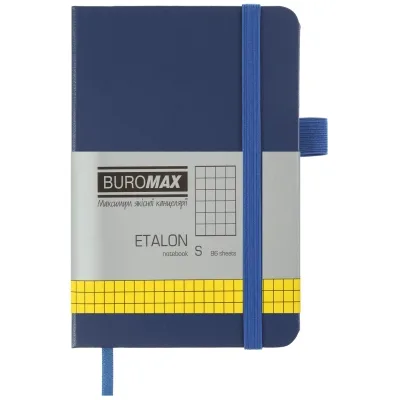 Книга записна Buromax ETALON 95 х 140 мм, 96 аркушів, клітинка, синій (BM.296160-02)