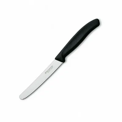 Кухонний ніж Victorinox SwissClassic для овочів 11 см, хвилясте лезо, чорний (6.7833)